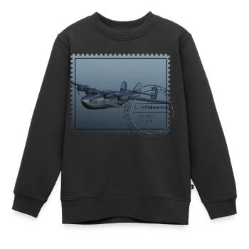 Poste aérienne historique du coupe-timbres - Sweat Premium enfant bio - noir - Devant - AI Model Kid Female (0cm)