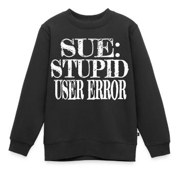 computer humour gift present present idea - Kids Premium Organic Sweatshirt - black - Front - AI Model Kid Female (0cm)