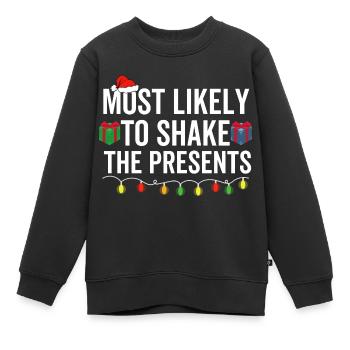 Les plus susceptibles de secouer les cadeaux - Sweat Premium enfant bio - noir - Devant - AI Model Kid Female (0cm)