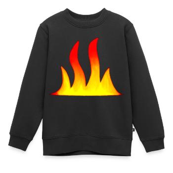 Feu de camp Camping Nature Falmmen Flamme de feu 7 - Sweat Premium enfant bio - noir - Devant - AI Model Kid Female (0cm)