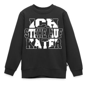 weihnachten zitat miezekatze geschenkidee tier - Kinder Premium Organic Sweatshirt - Schwarz - Vorne - AI Model Kid Female (0cm)