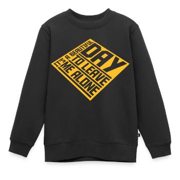 leave me alone day - Kinder Premium Organic Sweatshirt - Schwarz - Vorne - AI Model Kid Female (0cm)