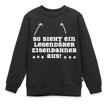 Eisenbahner Eisenbahn legendär - Kinder Premium Organic Sweatshirt - Schwarz - Vorne - AI Model Kid Female (0cm)