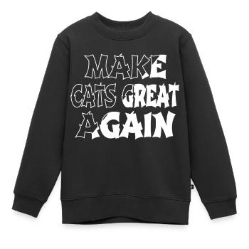 amusant j’aime les chats geek animal amour anti - Sweat Premium enfant bio - noir - Devant - AI Model Kid Female (0cm)