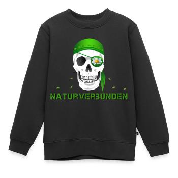 Totenkopf naturverbunden Margerite - Kinder Premium Organic Sweatshirt - Schwarz - Vorne - AI Model Kid Female (0cm)