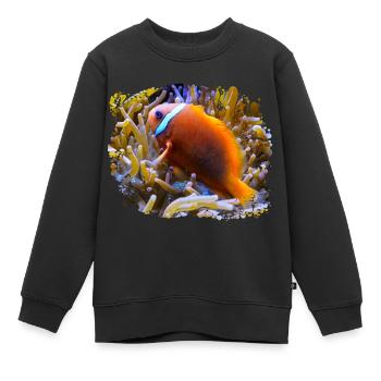 Die bunten Clownfische leben an Korallenriffen - Kinder Premium Organic Sweatshirt - Schwarz - Vorne - AI Model Kid Female (0cm)