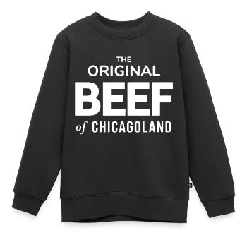 Le bœuf original de Chicagoland - Sweat Premium enfant bio - noir - Devant - AI Model Kid Female (0cm)