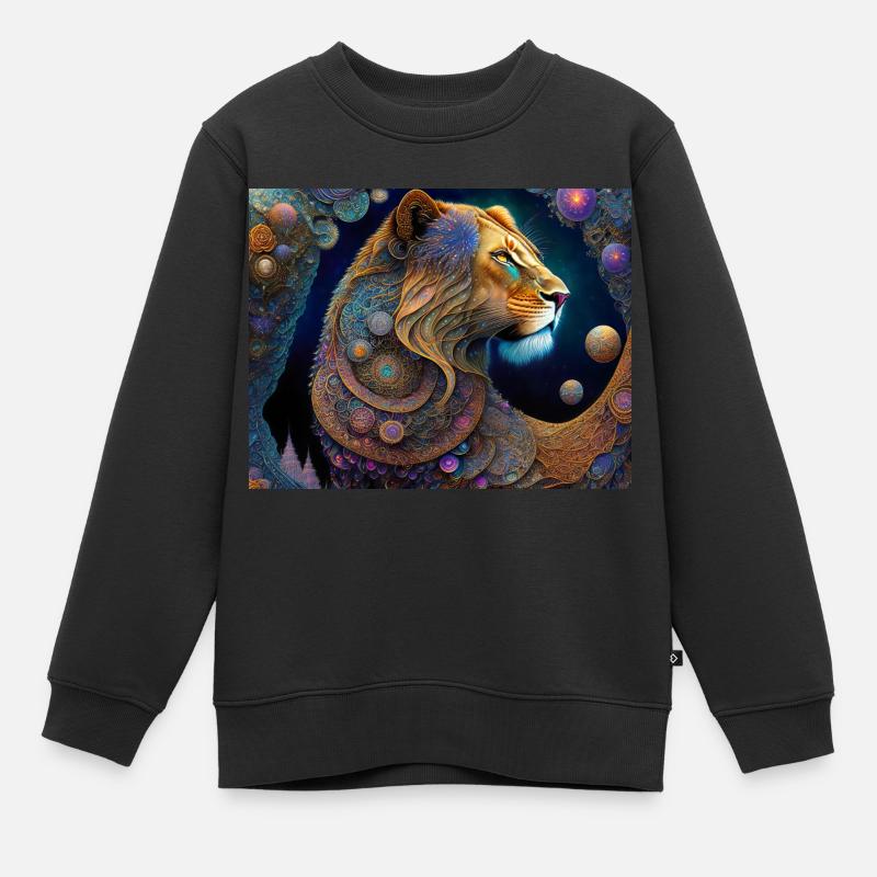 Lion - Sweat Premium enfant bio - noir