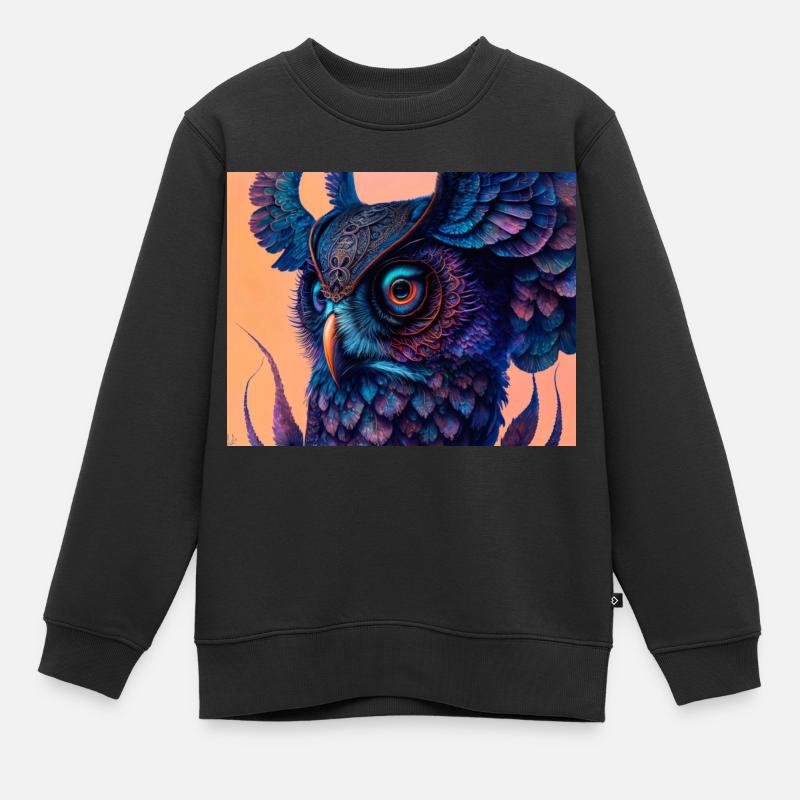 Hibou - Sweat Premium enfant bio - noir