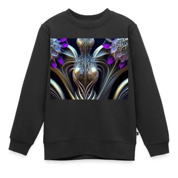 Abstrakt Weiblich - Kinder Premium Organic Sweatshirt - Schwarz - Vorne - AI Model Kid Female (0cm)