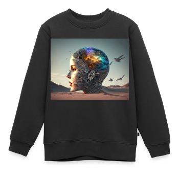 Offene Gedanken Wüste - Kinder Premium Organic Sweatshirt - Schwarz - Vorne - AI Model Kid Female (0cm)