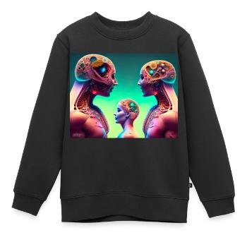 People Alex Grey - Kids Premium Organic Sweatshirt - black - Front - AI Model Kid Female (0cm)