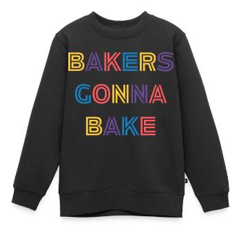 Bäcker werden backen - Kinder Premium Organic Sweatshirt - Schwarz - Vorne - AI Model Kid Female (0cm)