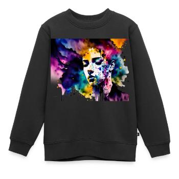 Rêve de couleur - Sweat Premium enfant bio - noir - Devant - AI Model Kid Female (0cm)