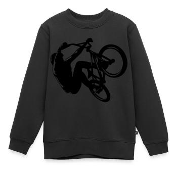 BMX-Rad, BMX-Laufrad, cooles BMX, Geschenkidee - Kinder Premium Organic Sweatshirt - Schwarz - Vorne - AI Model Kid Female (0cm)