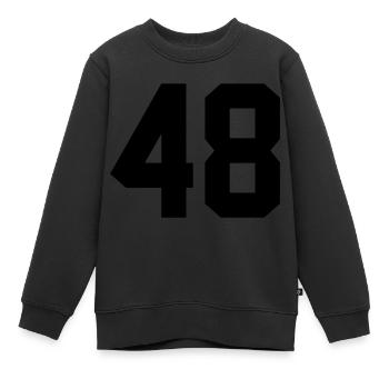 48 - Kinder Premium Organic Sweatshirt - Schwarz - Vorne - AI Model Kid Female (0cm)