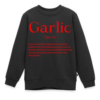 Garlic Definition - Kids Premium Organic Sweatshirt - black - Front - AI Model Kid Female (0cm)