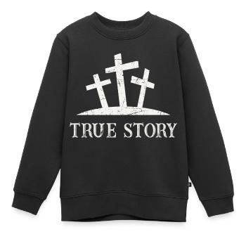 True Story - Kinder Premium Organic Sweatshirt - Schwarz - Vorne - AI Model Kid Female (0cm)