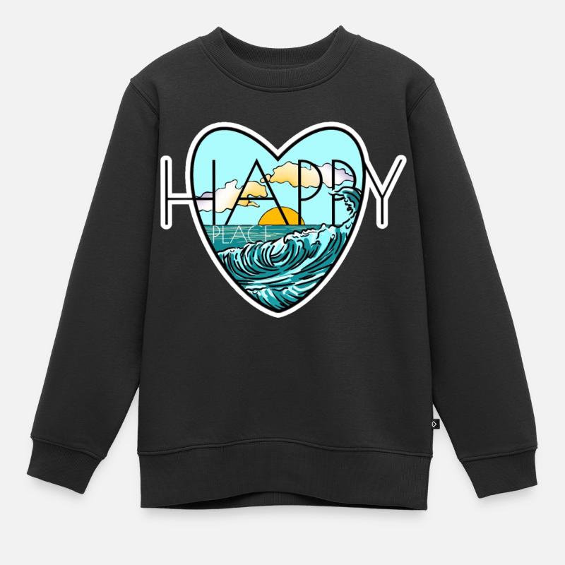 Endroit heureux - Sweat Premium enfant bio - noir
