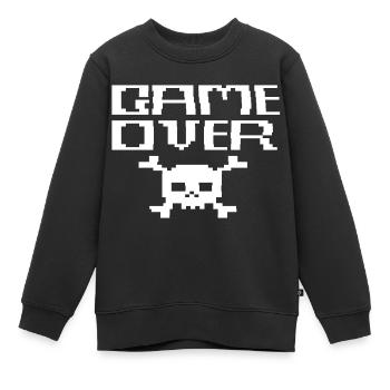 Game Over ASCII - Sweat Premium enfant bio - noir - Devant - AI Model Kid Female (0cm)