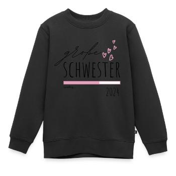 Große Schwester 2024 - Kinder Premium Organic Sweatshirt - Schwarz - Vorne - AI Model Kid Female (0cm)