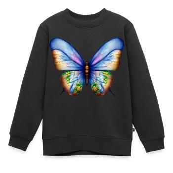 Schmetterling Insekt Tier Falter - Kinder Premium Organic Sweatshirt - Schwarz - Vorne - AI Model Kid Female (0cm)