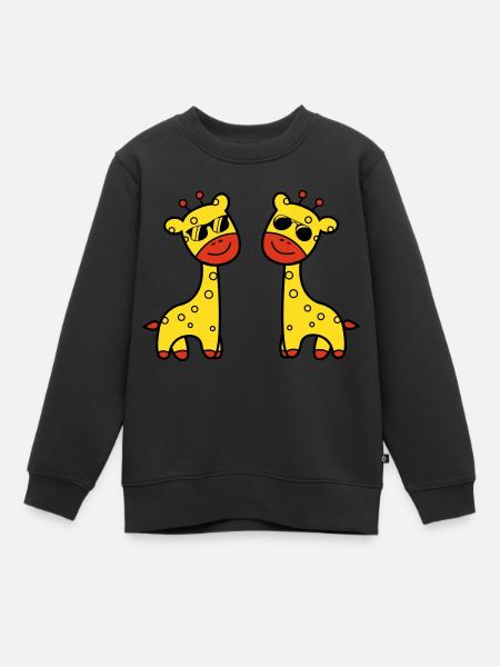 Girafes cool - Sweat Premium enfant bio - noir