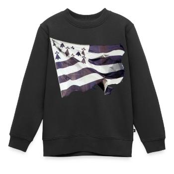 Flagge der Bretagne - Kinder Premium Organic Sweatshirt - Schwarz - Vorne - AI Model Kid Female (0cm)