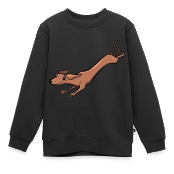 Dackel - Kinder Premium Organic Sweatshirt - Schwarz - Vorne - AI Model Kid Female (0cm)