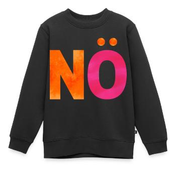 NÖ. Ein Shirt, ein Wort. - Kinder Premium Organic Sweatshirt - Schwarz - Vorne - AI Model Kid Female (0cm)