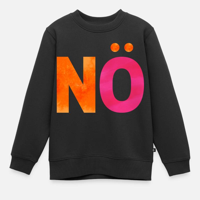 NÖ. Ein Shirt, ein Wort. - Kinder Premium Organic Sweatshirt - Schwarz