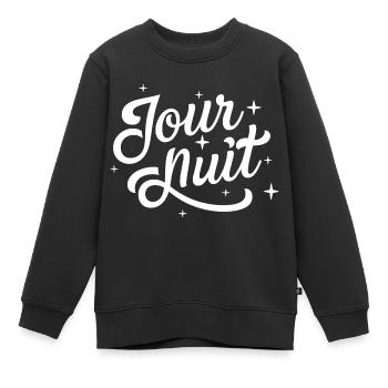 Jour nuit - Sweat Premium enfant bio - noir - Devant - AI Model Kid Female (0cm)