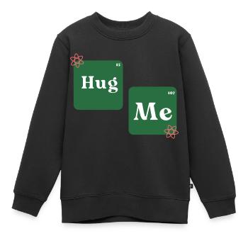 hug me - Kinder Premium Organic Sweatshirt - Schwarz - Vorne - AI Model Kid Female (0cm)
