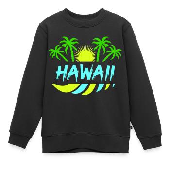 Hawaï - Sweat Premium enfant bio - noir - Devant - AI Model Kid Female (0cm)