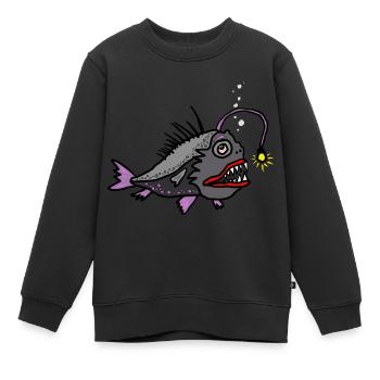 Anglerfisch - Kinder Premium Organic Sweatshirt - Schwarz - Vorne - AI Model Kid Female (0cm)