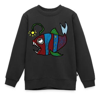 Anglerfisch - Kinder Premium Organic Sweatshirt - Schwarz - Vorne - AI Model Kid Female (0cm)