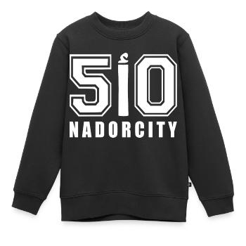 Nador kennzeichen ا 50 - Kinder Premium Organic Sweatshirt - Schwarz - Vorne - AI Model Kid Female (0cm)