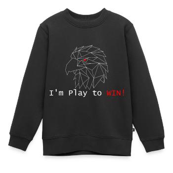Je joue pour GAGNER ! - Sweat Premium enfant bio - noir - Devant - AI Model Kid Female (0cm)
