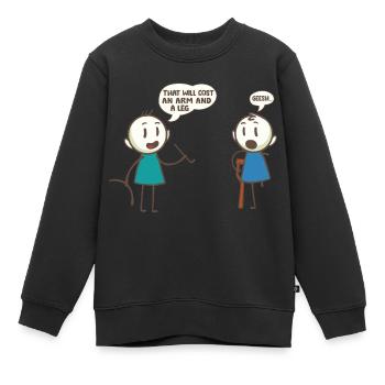 Cela coûtera un bras et une jambe Jeu de mots - Sweat Premium enfant bio - noir - Devant - AI Model Kid Female (0cm)
