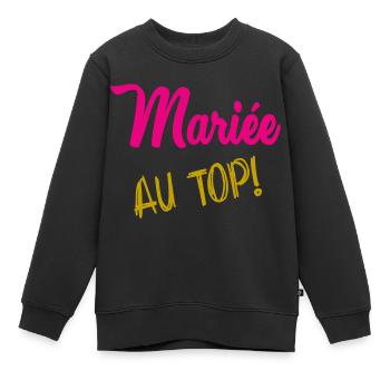 ICH KANN NICHT, ICH BIN VERHEIRATET - Kinder Premium Organic Sweatshirt - Schwarz - Vorne - AI Model Kid Female (0cm)
