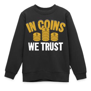 Collector's Creed: In Coins We Trust - Kinder Premium Organic Sweatshirt - Schwarz - Vorne - AI Model Kid Female (0cm)