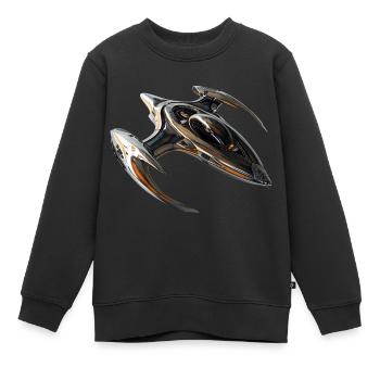 Mit dem Raumschiff durchs All - Kinder Premium Organic Sweatshirt - Schwarz - Vorne - AI Model Kid Female (0cm)