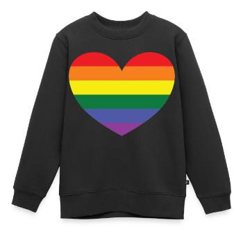 RAINBOW HEART - Kinder Premium Organic Sweatshirt - Schwarz - Vorne - AI Model Kid Female (0cm)