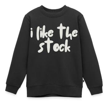 i like the stock - Kinder Premium Organic Sweatshirt - Schwarz - Vorne - AI Model Kid Female (0cm)