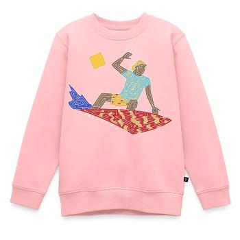 Labyrinthe Surfeur - Sweat Premium enfant bio - rose - Devant - AI Model Kid Female (0cm)