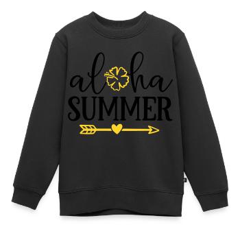 aloha summer - Kinder Premium Organic Sweatshirt - Schwarz - Vorne - AI Model Kid Female (0cm)