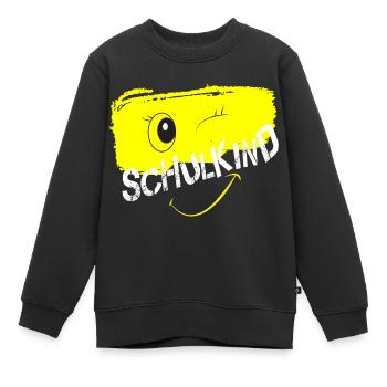 Schulkind 2025 Relaxed Fit Unisex Organic - Kinder Premium Organic Sweatshirt - Schwarz - Vorne - AI Model Kid Female (0cm)