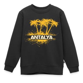 Antalya als Party - Kinder Premium Organic Sweatshirt - Schwarz - Vorne - AI Model Kid Female (0cm)