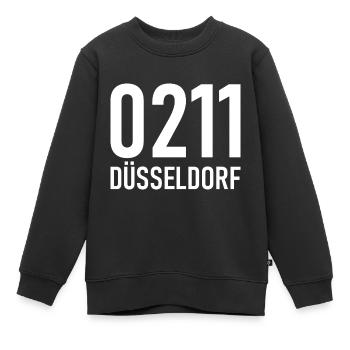 0211 Vorwahl Düsseldorf NRW Rhein - Kinder Premium Organic Sweatshirt - Schwarz - Vorne - AI Model Kid Female (0cm)