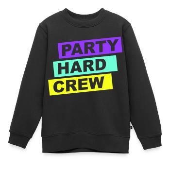 Party Hard Crew Mitglied Team Club Freunde Feiern - Kinder Premium Organic Sweatshirt - Schwarz - Vorne - AI Model Kid Female (0cm)